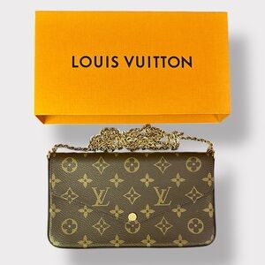 Louis Vuitton Pochette Félicie Flap Pouch Monogram Canvas Fuchsia Microfiber